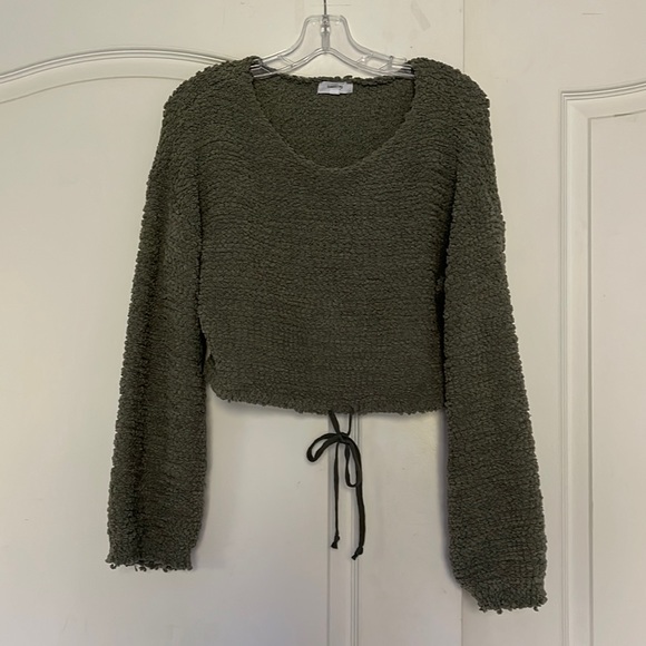 Green cropped fleece top - Picture 1 of 1